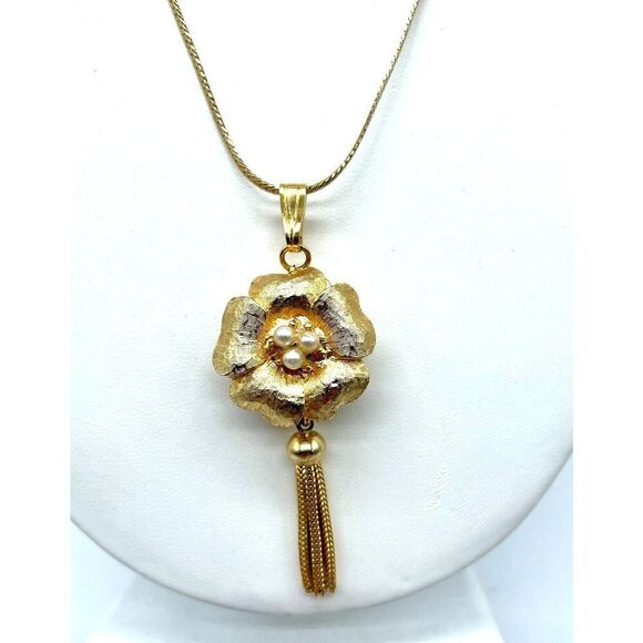 RIVIO 17 Jewels Swiss Flower Pocket Watch Pendant Monet 2.5in Fringe 29in chain main image 10